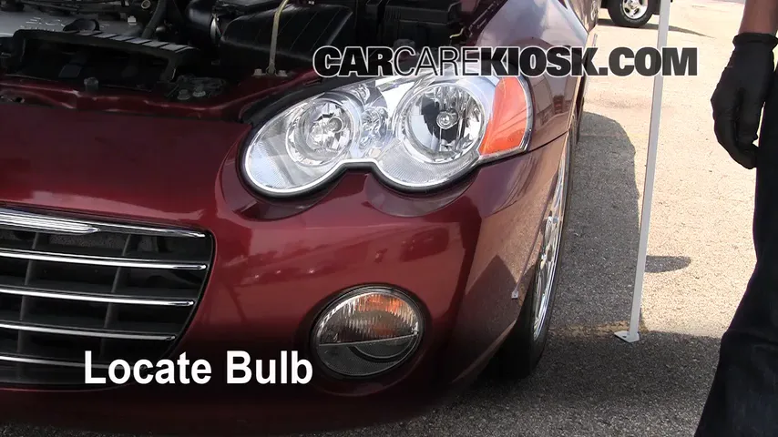 2005 Chrysler Sebring Limited 3.0L V6 Coupe Lights Headlight (replace bulb)